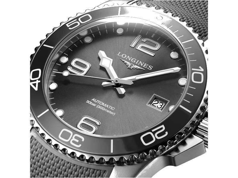 AUTOMATIC MEN'S WATCH STEEL-CERAMIC BEZEL/CAUCCIU' HYDROCONQUEST LONGINES L3.781.4.76.9